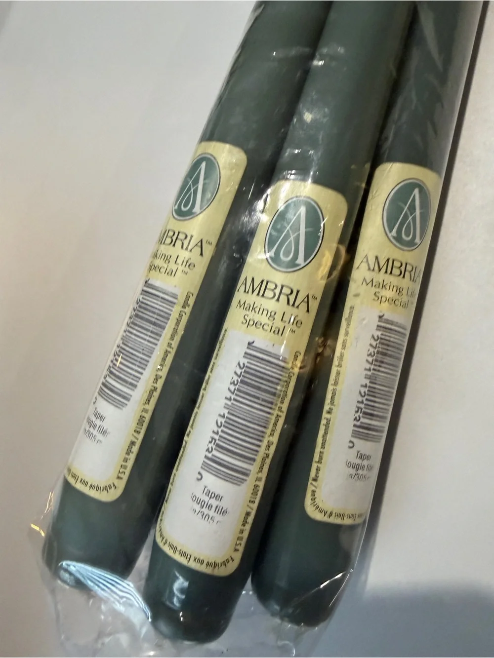 Sage Green Taper Candles - Set of 5